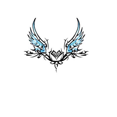 Angel Wings on Lower Back Design Water Transfer Temporary Tattoo(fake Tattoo) Stickers NO.10875